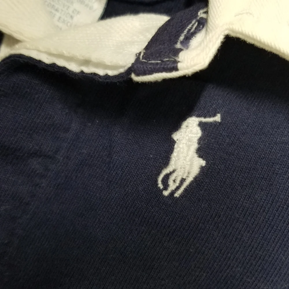 Ralph Lauren Cotton Infant Polo Shortall Navy Blue 9mo
